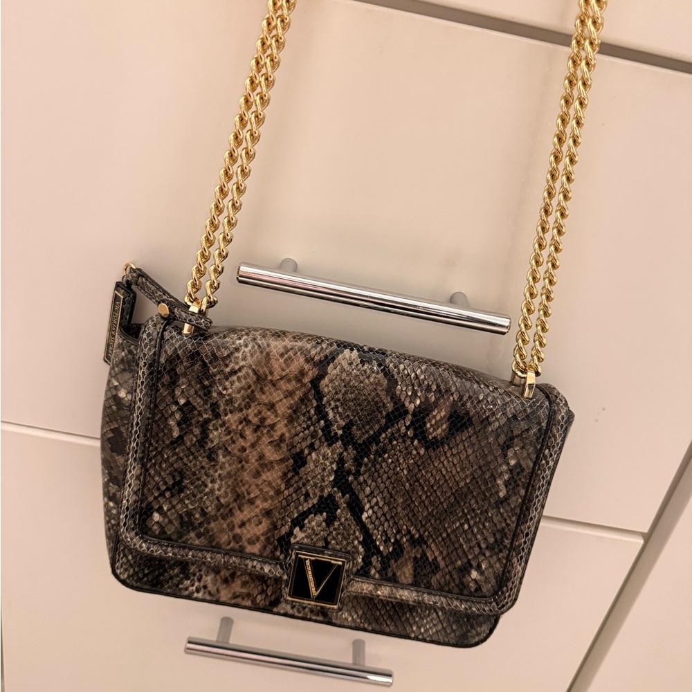Victoria secret Snakeskin Pattern Shoulder Bag with Gold Chain